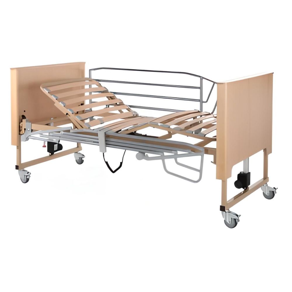 Cama Teide | Cama articulada eléctrica con barandilla de acero, Tecnimoem