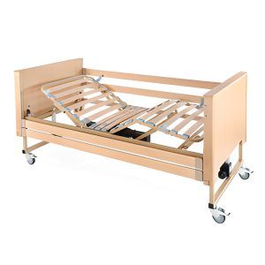 Cama Teide | Cama articulada eléctrica con barandilla de madera, Tecnimoem