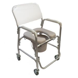 SILLA INODORO DE ALUMINIO CON RUEDAS