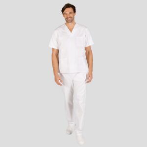840000 CONJUNTO UNISEX SARGA, BLUSA CUELLO PICO /PANTALÓN GOMA ENTERA
